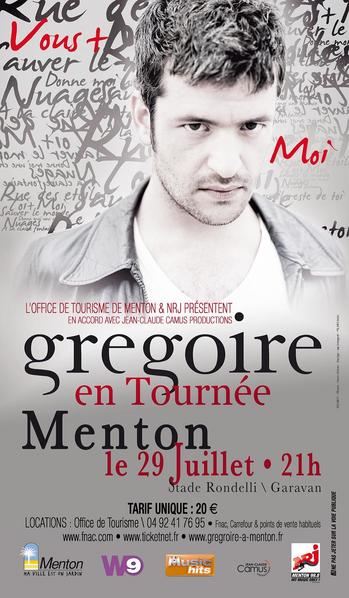 GREGOIRE EN CONCERT A MENTON GREGOIRE EN CONCERT A MENTON