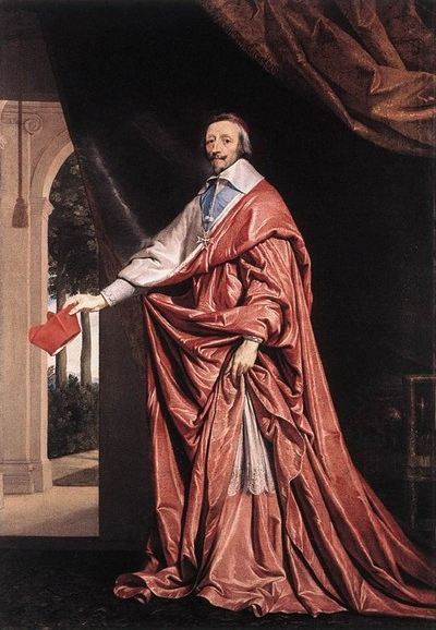 Portrait d'Armand Jean du Plessis, cardinal-duc de Richelieu et de Fronsac, peint vers 1637 par Philippe de Champaigne, actuellement à la National Gallery de Londres