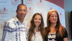 Amel Meziane entourée de Hatem Chaouachi, Chef de Projet Green Tunisia et Leïla Chiha, représentante du Consulat Honoraire de Tunisie à Monaco. Photo: Eva Esztergar