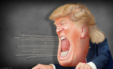 Donald Trump candidat républicain à la présidentielle américaine. Cacicature (c) DonkeyHotey Donald Trump candidat républicain à la présidentielle américaine. Cacicature (c) DonkeyHotey