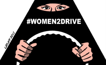 Caricature relative à la campagne #women2drive lancée en 2011 sur les réseaux sociaux pour le droit de conduire des Saoudiennes. Photo (c) Carlos Latuff.