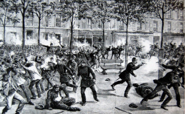 L'échauffourée de Clichy le 1er mai 1891. Image du domain public.