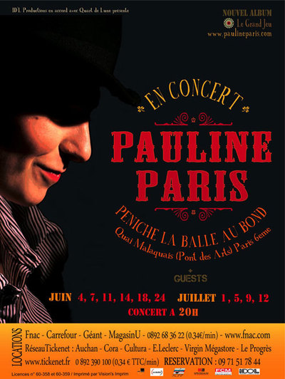 Pauline Paris en concert en juin sur la Péniche La Balle au Bond