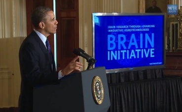 Barack Obama annonce le lancement de BRAIN. Photo (c) Open Knowledge / White House Barack Obama annonce le lancement de BRAIN. Photo (c) Open Knowledge / White House