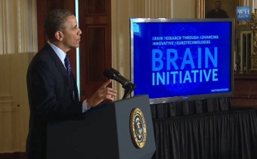 Barack Obama annonce le lancement de BRAIN. Photo (c) Open Knowledge / White House