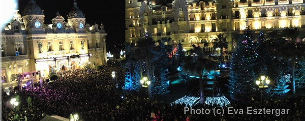 La place du Casino, lors des 12 coups de minuit, le 31 décembre 2009. Photo (c) Eva Esztergar