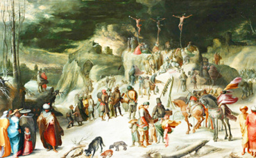 Crucifixion sous la neige par Karl Van Mander. Photo (c) Charlotte Service-Longépé Crucifixion sous la neige par Karl Van Mander. Photo (c) Charlotte Service-Longépé