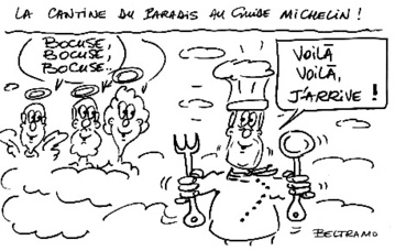 Dessin de presse (c) Jean-Jacques Beltramo. Cliquez ici pour consulter les livres de recettes de Paul Bocuse sur Amazon Dessin de presse (c) Jean-Jacques Beltramo. Cliquez ici pour consulter les livres de recettes de Paul Bocuse sur Amazon