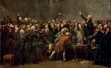 "Le Serment du Jeu de paume" par David. Image du domaine public. "Le Serment du Jeu de paume" par David. Image du domaine public.