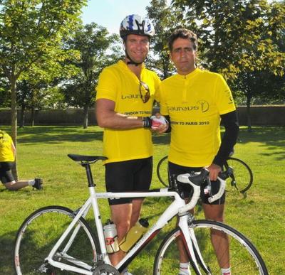 INDURAIN AND VAUGHAN REACH FRENCH CAPITAL AFTER GRUELLING LAUREUS LONDON TO PARIS BIKE RIDE