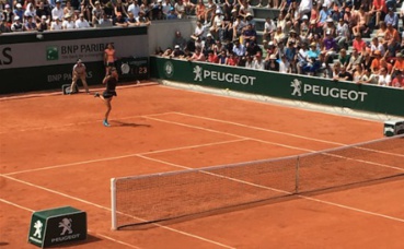 Roland Garros le lundi 28 mai 2018. Victoria Azarenka joue sur le tout nouveau court numéro 18. Photo (c) Gaspard Claude