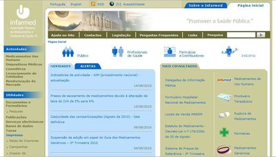 Clic up for the website of infarmed Clic up for the website of infarmed