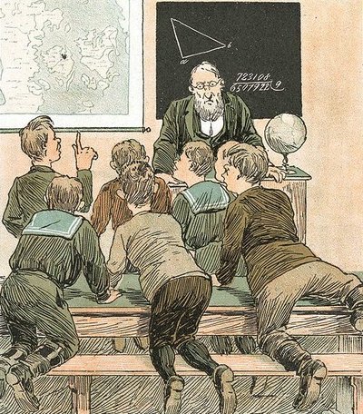 L'école, par Ravnen, 1890. Illustration du domain public.