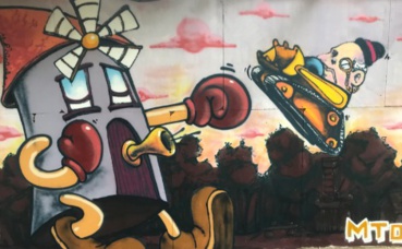 Fresque à la ZAD du Moulin. Photo (c) PR