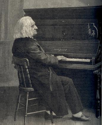 Liszt au piano, d'après une vieille photographie extraite de Century Magazine, 1886