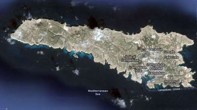 Photographie de l'île de Lampedusa sur Google Maps