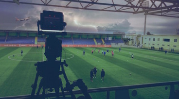 La vidéo lors d'un match de football. Photo (c) Bahram Jamalov La vidéo lors d'un match de football. Photo (c) Bahram Jamalov
