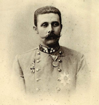 François-Ferdinand d'Autriche, d'après le cliché d'origine conservé au Stadt Museum de Graz. Photographe Carl Pietzner (1853-1927)