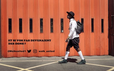 "Et si vos pas devenaient des dons?" Le slogan de l'application Walk united (c) Walk united "Et si vos pas devenaient des dons?" Le slogan de l'application Walk united (c) Walk united