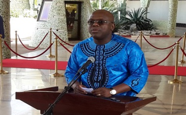 Le porte parole du gouvernement, Remis Dandjinou face à la presse. Photo (c) P. Ilboudo Le porte parole du gouvernement, Remis Dandjinou face à la presse. Photo (c) P. Ilboudo
