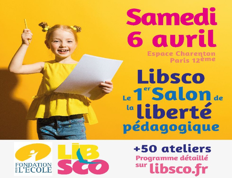 Libsco, le premier salon de la liberté pédagogique se tiendra le 6 avril à Paris. (c) DR.