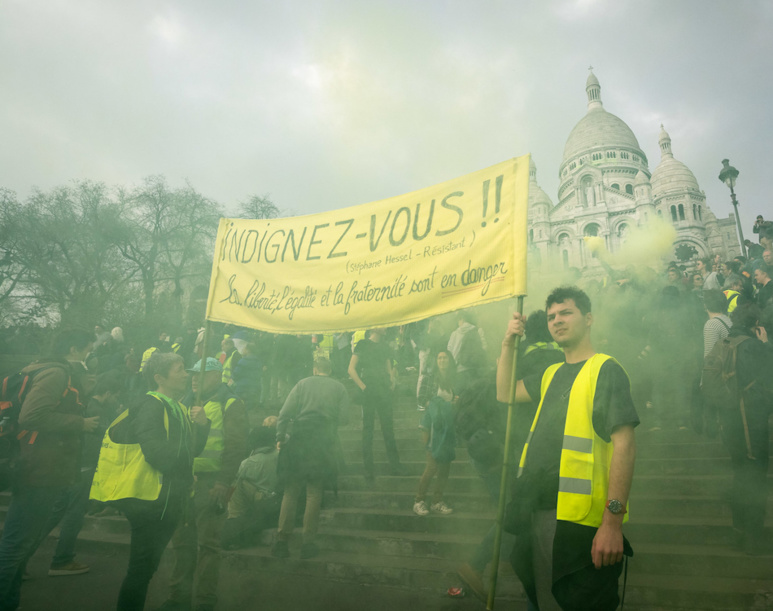 Manifestation de « Gilets Jaunes », acte XVIII à Montmartre. Photo de Olivier Ortelpa. Manifestation de « Gilets Jaunes », acte XVIII à Montmartre. Photo de Olivier Ortelpa.