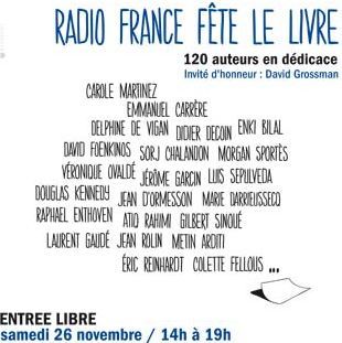 Radio France fête le livre le 26 novembre