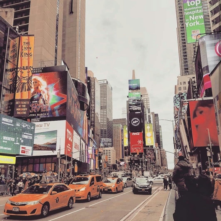 Time Square à New York. Photo prise par Sarah Barreiros.