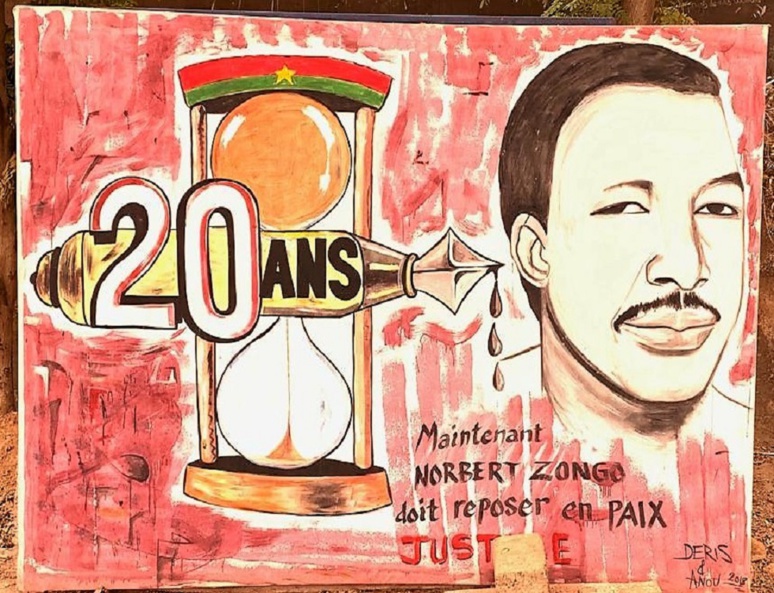 Une pancarte à l'éffigie du journaliste au Centre de Presse Norbert Zongo. Photo (c) A. Tapsoba Une pancarte à l'éffigie du journaliste au Centre de Presse Norbert Zongo. Photo (c) A. Tapsoba