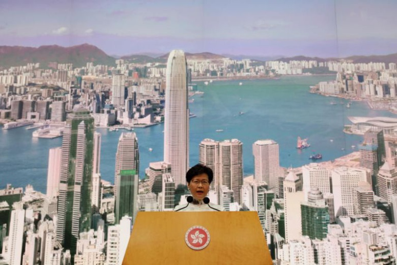 Carrie Lam, la cheffe de l'exécutif hongkongais s'exprime durant la conférence de presse du 15 juin 2019 (c) Reuters