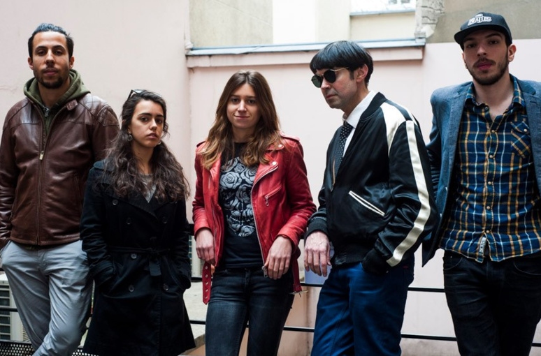 Le groupe “The Brilliant key” - De gauche à droite, Romain, Margherita, Alice, Litchi Dav et Théo © Sarah Wels