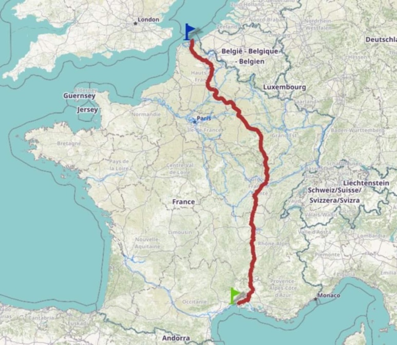 L’itinéraire Dunkerque - Le Grau-du-Roi © Voies navigables de France