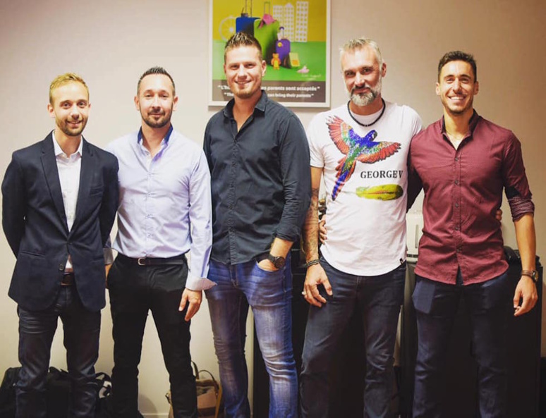 Romain Brunot (à gauche) avec le staff de l'ASPTT Albi (C) ASPTT Albi Romain Brunot (à gauche) avec le staff de l'ASPTT Albi (C) ASPTT Albi