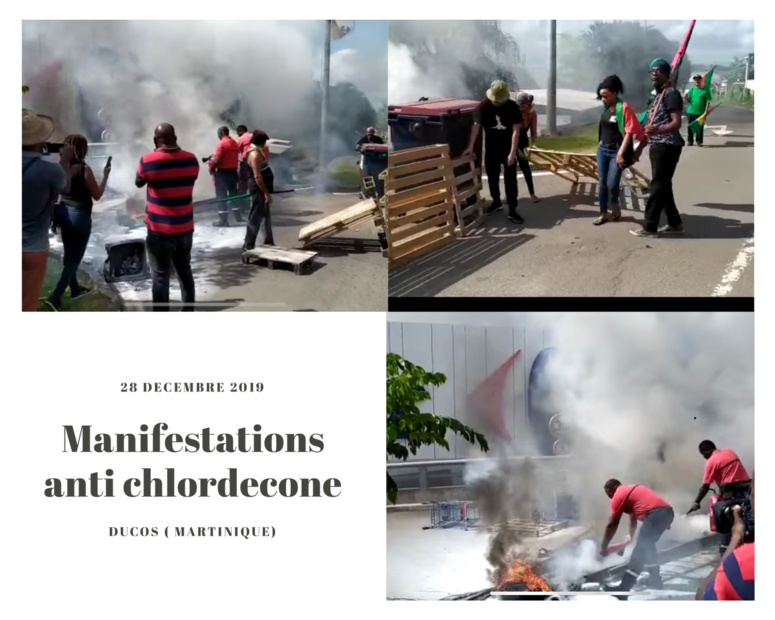 Carrefour Genipa situé dans le sud de la Martinique, était la cible des militants anti chlordécone. (c) Capture d'écran Facebook. Carrefour Genipa situé dans le sud de la Martinique, était la cible des militants anti chlordécone. (c) Capture d'écran Facebook.