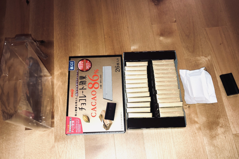 4 emballages pour 1 carré de chocolat ©Florent Guérout 4 emballages pour 1 carré de chocolat ©Florent Guérout