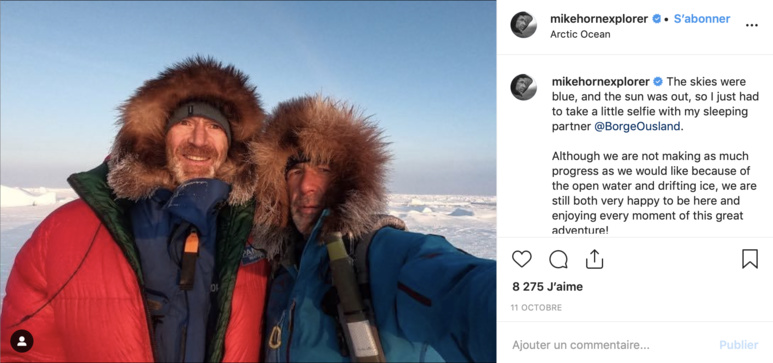 Pour Mike Horn la fin de cette aventure annonce la fin de son expedition pole2pole. En 2017, il avait traversé le Pole Sud via l'Antarctique, la première parti d’un défi qui se termine en décembre 2019 par la traversée de l’Arctique via le Pole Nord. Crédit Photo: Instagram @Mikehornexplorer