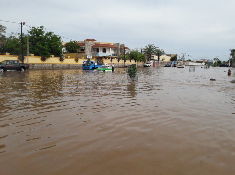 Artère inondée de la capitale Djibouti (C) Journal La Nation