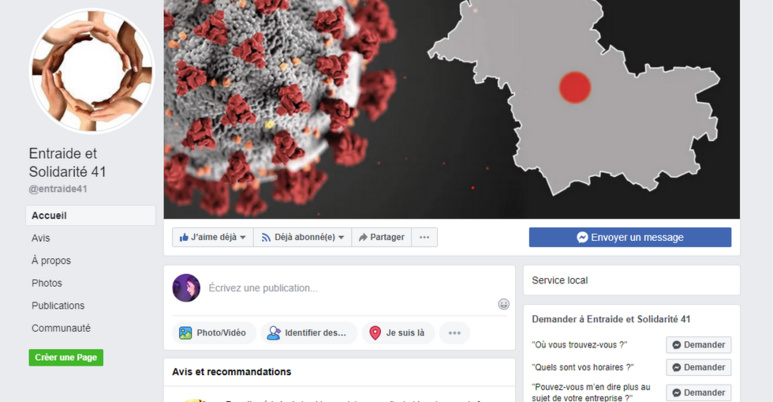 Page Facebook du groupe d'entraide et solidarité Loir-et-Cher 41 © capture d'écran