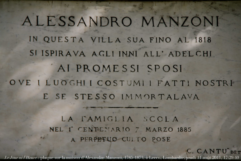 Plaque sur la maison d'Alessandro Manzoni. (c) Photo de Renaud Camus sur Foter.com / CC BY