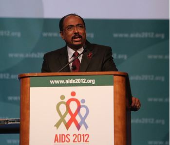 Michel Sidibé, lors de la cérémonie d'ouverture de la Conférence internationale sur le sida à Washington DC, le 22 juillet. Photo (c) Chris Kleponis