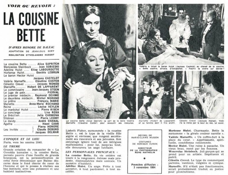 Articles de presse sur le film adapté de La Cousine Bette (C) nourmzn.wordpress