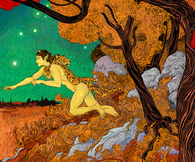 Eustis, le personnage principal, sous sa forme divine./© Le Dieu Vagabond, Fabrizio Dori Eustis, le personnage principal, sous sa forme divine./© Le Dieu Vagabond, Fabrizio Dori