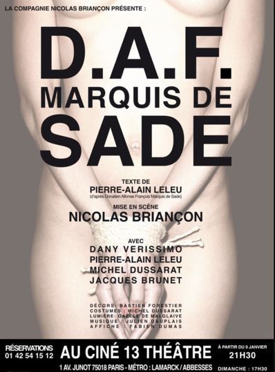 Sade au Théâtre Ciné13 à partir du 9 janvier 2013