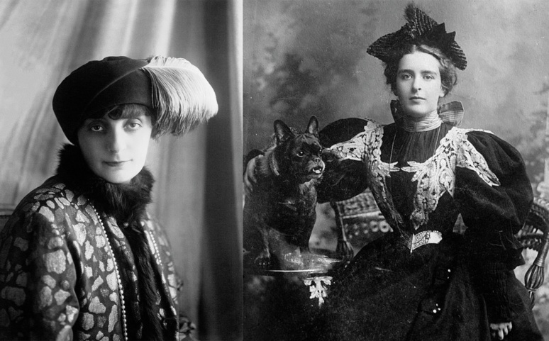 De gauche à droite : la Comtesse Anna de Noailles (1922 - Collection de la BNF) et Nathalie Clifford Barney (date et auteur inconnu)