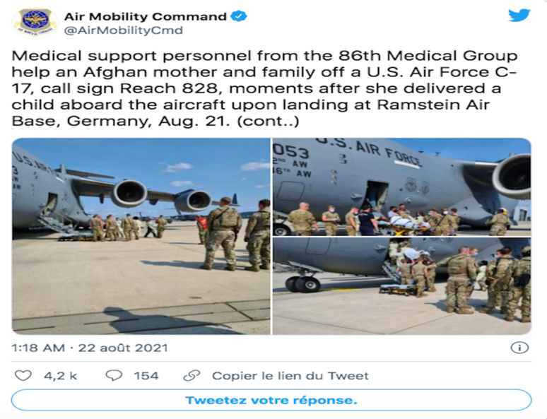 Un heureux événement en plein chaos (C) Capture d'écran Air Mobility Command Un heureux événement en plein chaos (C) Capture d'écran Air Mobility Command