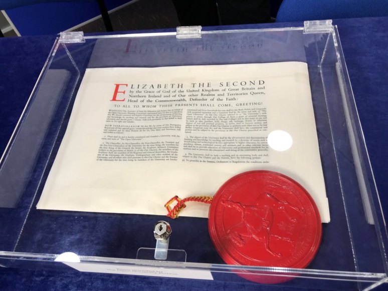 Royal charter of the Open University (United Kingdom) Daniel Weinbren/Wikimedia, CC BY-NC-SA Royal charter of the Open University (United Kingdom) Daniel Weinbren/Wikimedia, CC BY-NC-SA