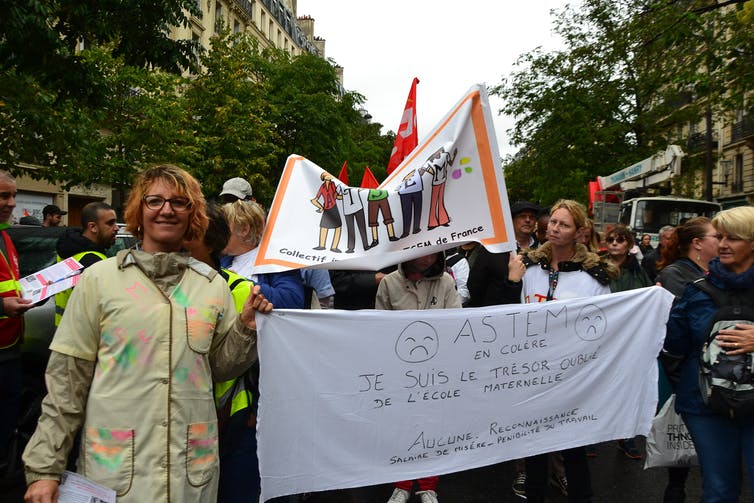 ATSEM lors d’une manifestation contre le projet de réforme des retraites (Paris, septembre 2019). Paule Bodilis/Wikimedia