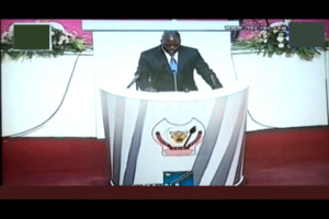 Président Joseph Kabila  devant le congrès ce 23 octobre. Photo (c) Blaise Sanyila