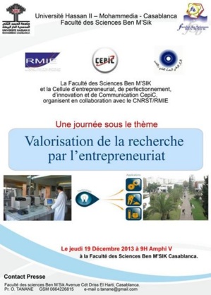 Maroc: Valorisation de la recherche par l’entrepreneuriat Maroc: Valorisation de la recherche par l’entrepreneuriat