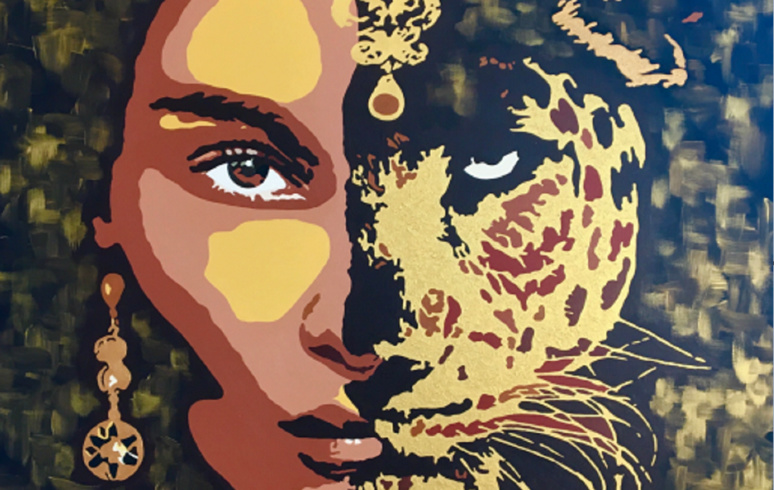 Féminité divine - Acrylique sur toile 100 x 100 cm Féminité divine - Acrylique sur toile 100 x 100 cm